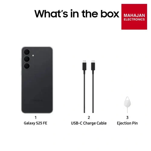 Samsung Galaxy S25 FE 5G (8GB RAM/ 512GB Storage) Galaxy AI | 7x OS Upgrades | AMOLED 120Hz FHD+ Display (Jet – Mahajan Electronics Online.