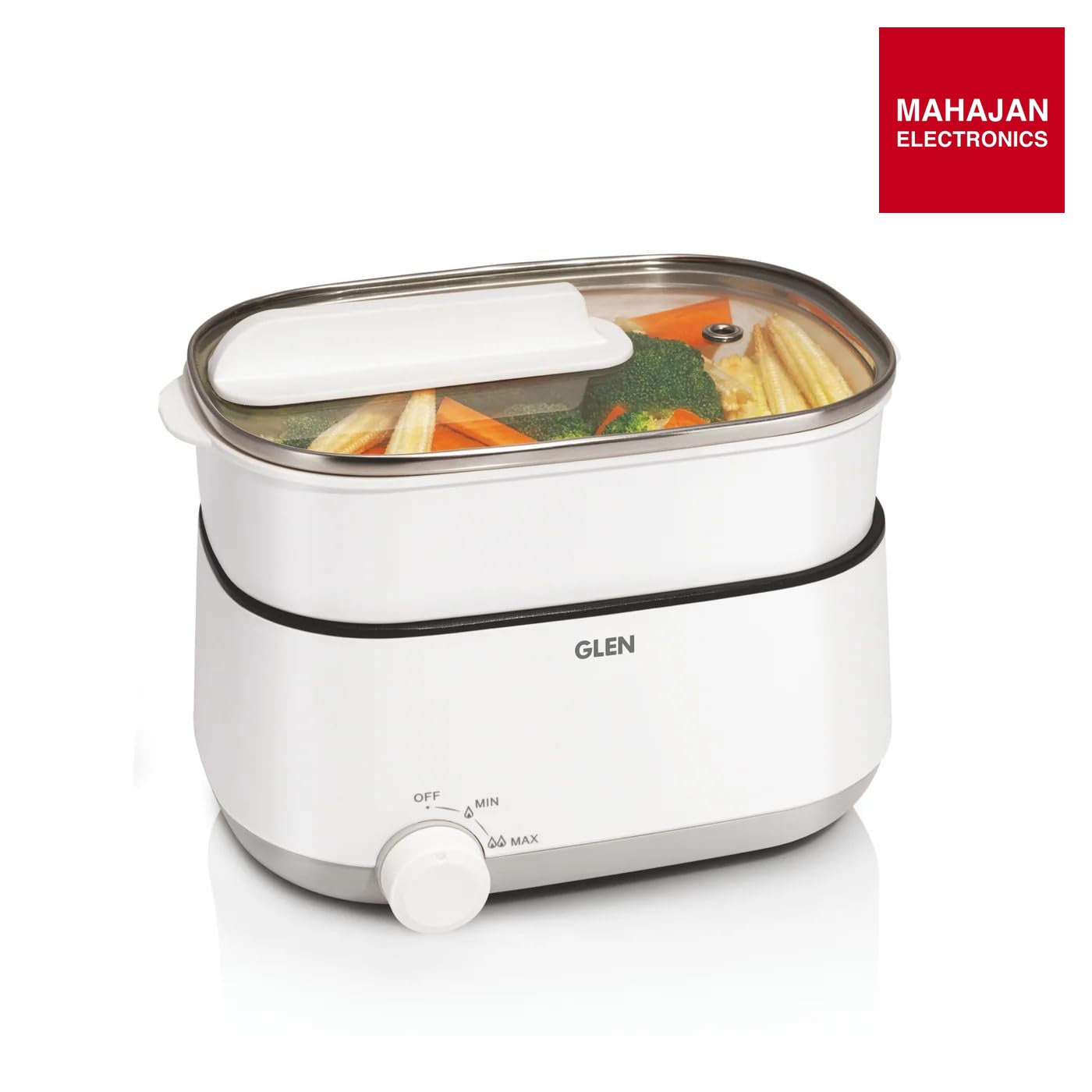 Glen SA-3051MFS 3 In 1 Multi Cooker & Food Steamer, 600W, With Nonstick Pot, 2 Power Settings, Vegetable – Mahajan Electronics Online.