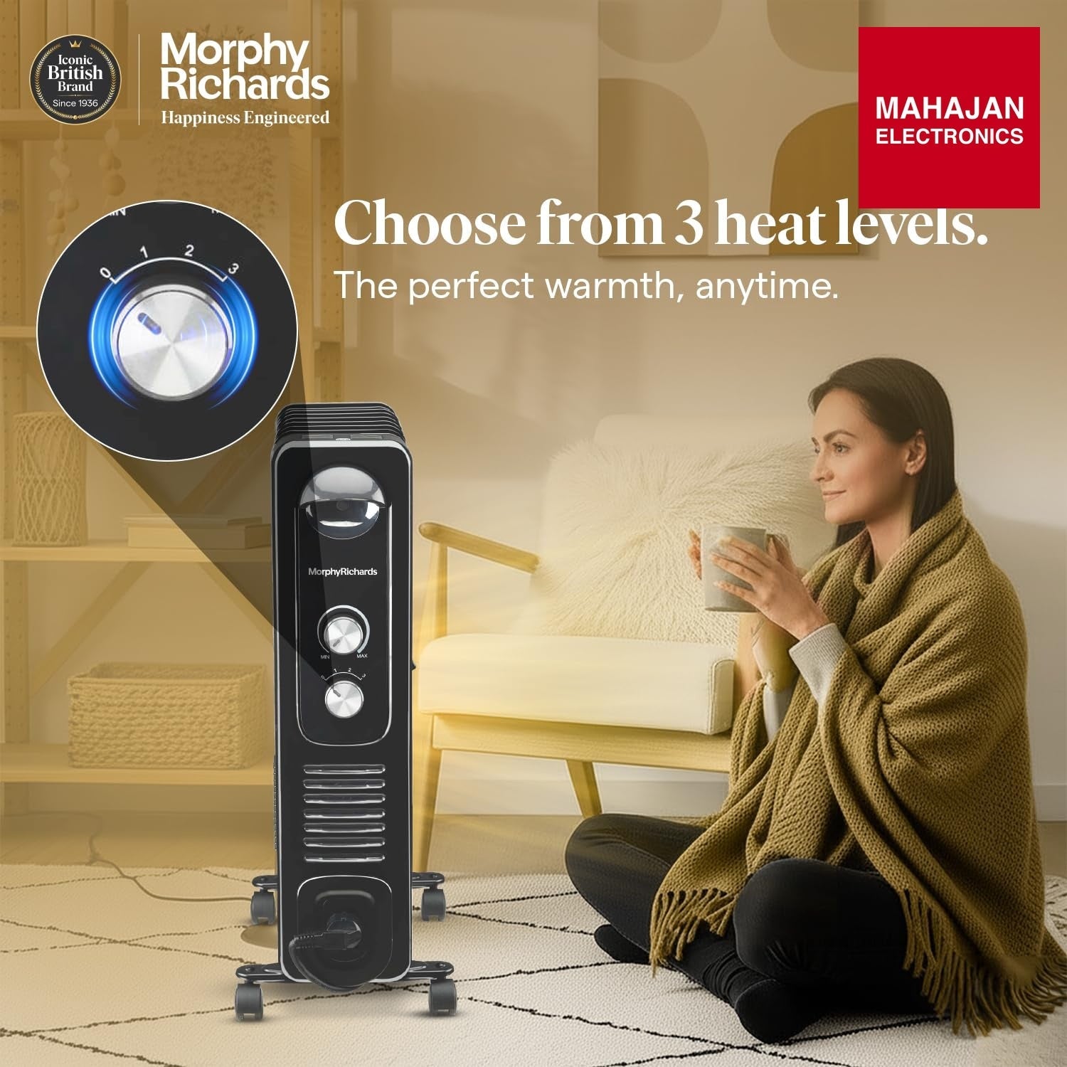 Morphy Richards OFR Room Heater, 9F WAVE FIN Fin 2400 Watts Oil Filled Room Heater with 400W PTC Ceramic Fan – Mahajan Electronics Online.