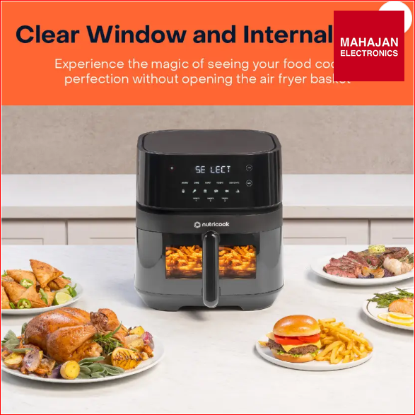 Nutricook NC-AF357VIN Air Fryer 3 VISION Digital Control Panel Display, 10 Preset Programs Air Fryer (5.7 L) ā Mahajan Electronics Online.