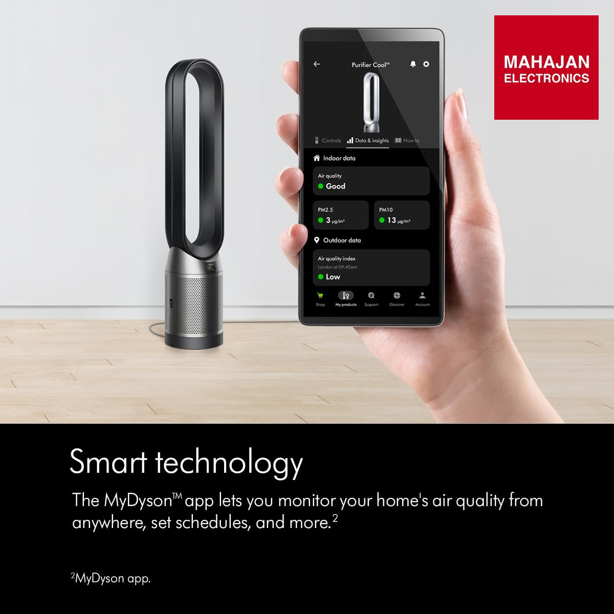 Dyson Air Purifier Cool PC1 | Removes 99.95% of allergens & pollutants as small as PM 0.1 Auto, Sleep and Night modes | Control via remote, App, compatible voice assistants | 2 Year Warranty Mahajan Electronics Online