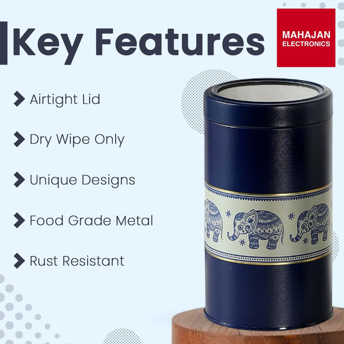 Mandala Collection Airtight Kitchen Container Set - Food Grade Metal Jars for Rusk, Cookies, Candies & More – Mahajan Electronics Online.