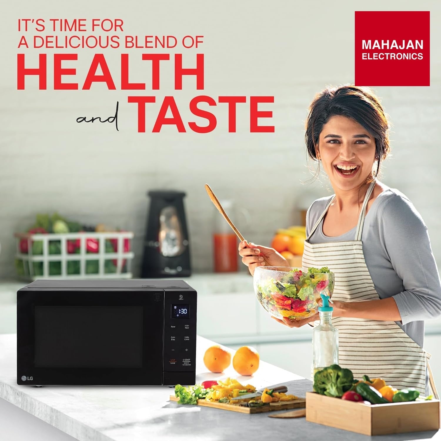 LG 30 L Solo Microwave Oven (MS3032BK, Black, 44 Auto Cook Menu, Steam Clean, Anti-bacterial cavity) – Mahajan Electronics Online.