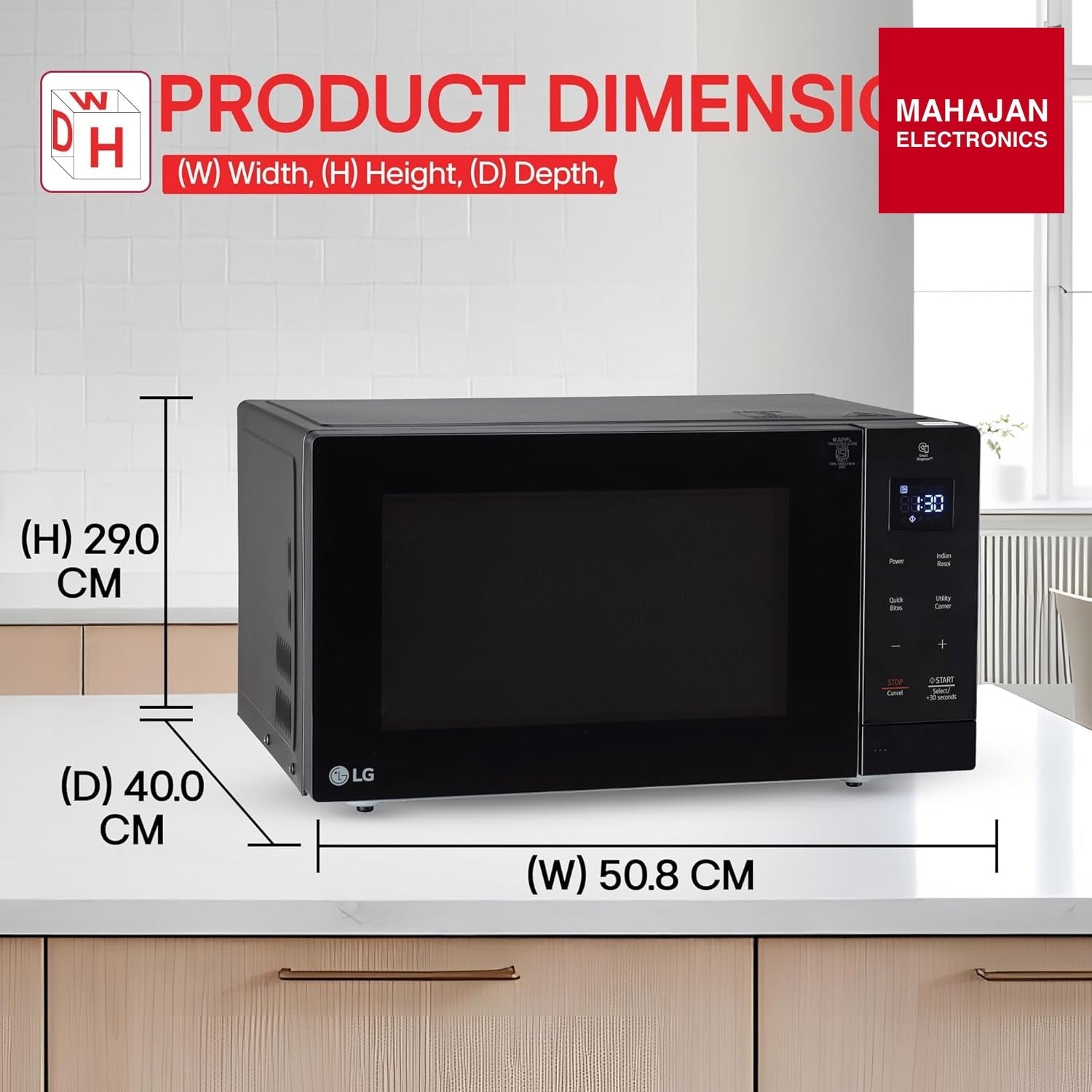 LG 30 L Solo Microwave Oven (MS3032BK, Black, 44 Auto Cook Menu, Steam Clean, Anti-bacterial cavity) – Mahajan Electronics Online.