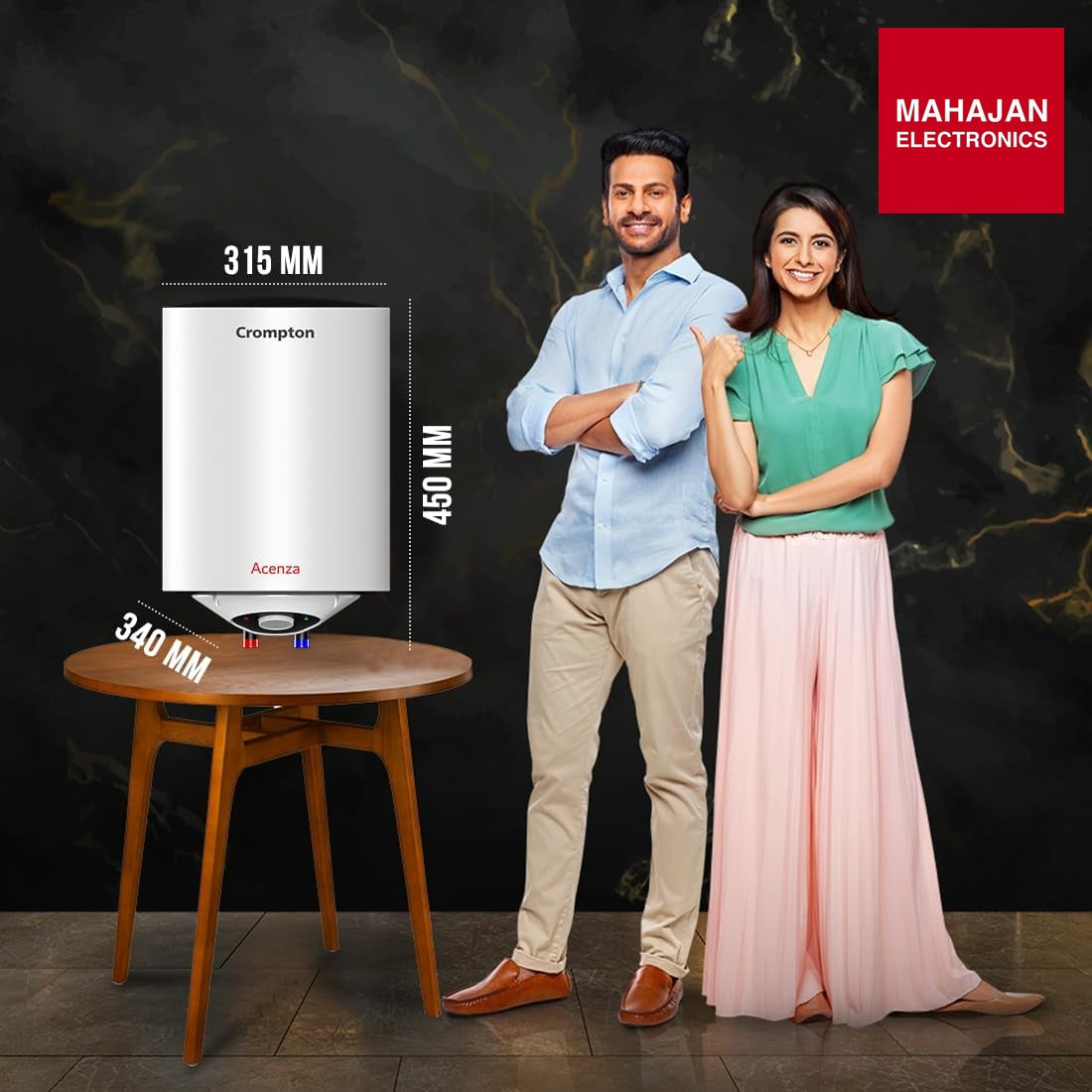 Crompton Acenza Plus 15L Storage Water Heater (Geyser), ASWH-6115 | 5 Star BEE Rated | Superior Glassline – Mahajan Electronics Online.