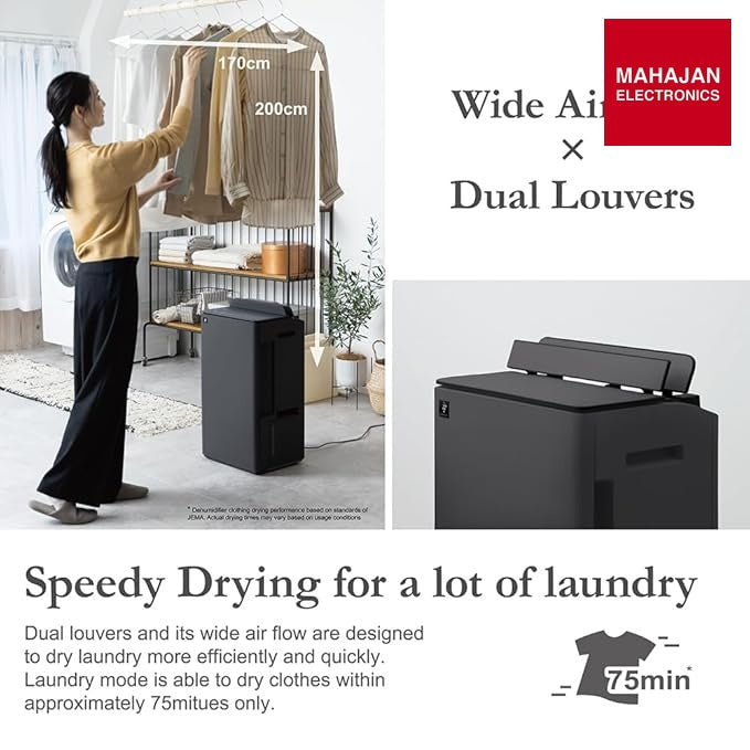 SHARP DW-T30FM-H Charcoal Gray Dehumidifier with Air Purifier I Dual louver, Plasmacluster Tech, VOCs I – Mahajan Electronics Online.
