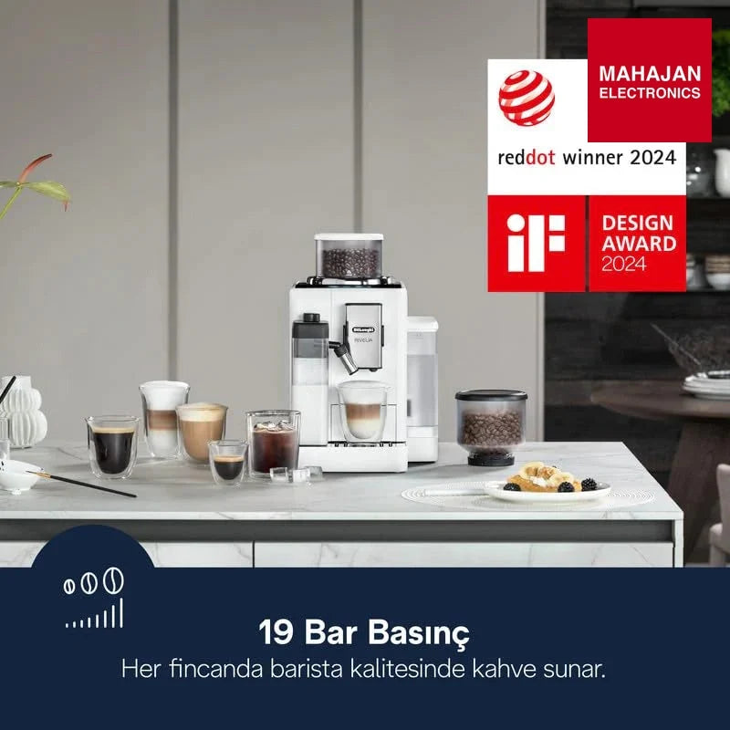 De’Longhi Rivelia EXAM440.55 | Fully Automatic Coffee Machine | Bean-to-Cup | LatteCrema Hot | 3.5” Touch – Mahajan Electronics Online.