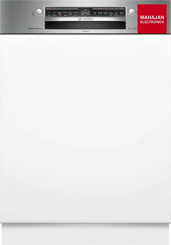 Bosch SMI4IKS00I Series 4 60 cm 14 Place Settings Semi-Integrated Built-In Dishwasher (Stainless Steel, Home – Mahajan Electronics Online.