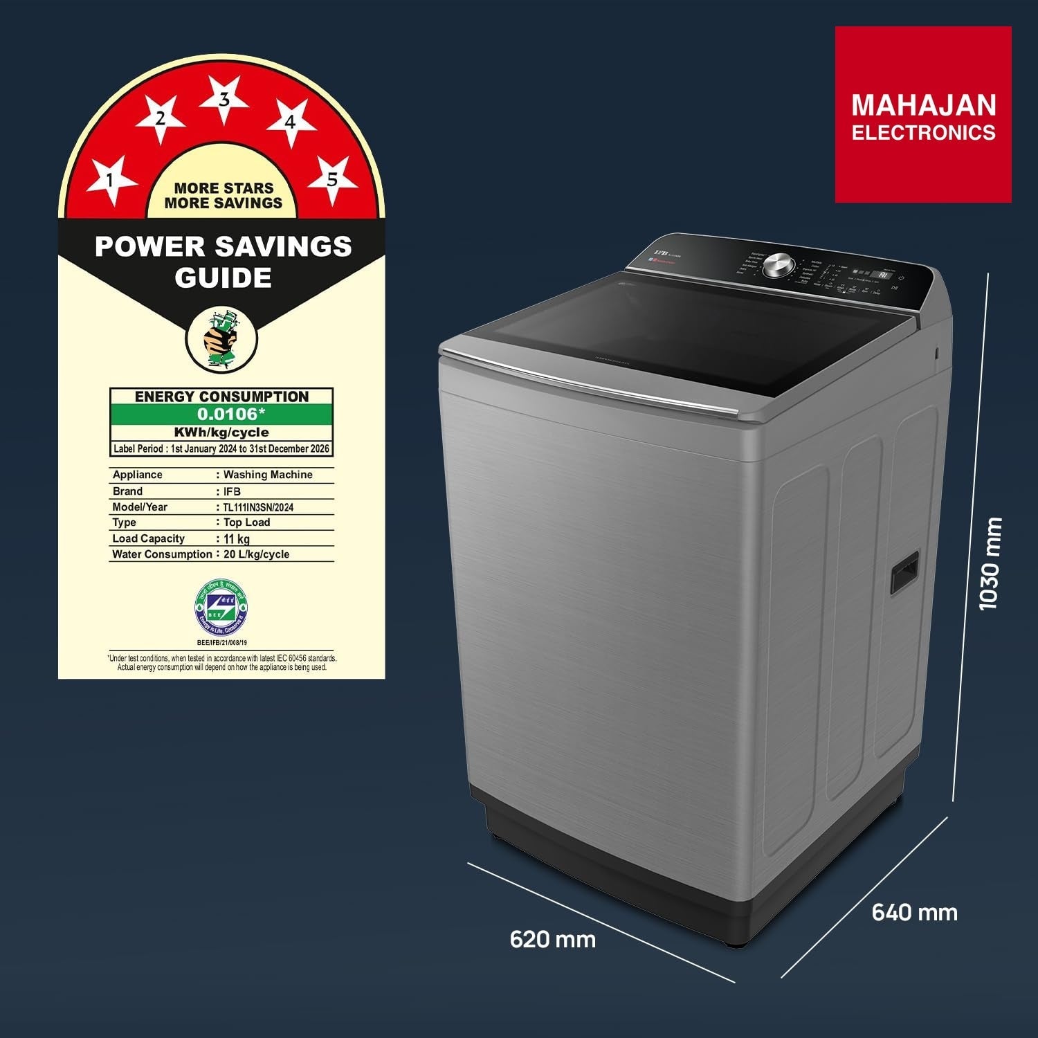 IFB TL111IN3SN 11 Kg 5 Star with DeepClean® Technology, AI Powered, Fully Automatic Top Load Washing Machine – Mahajan Electronics Online.