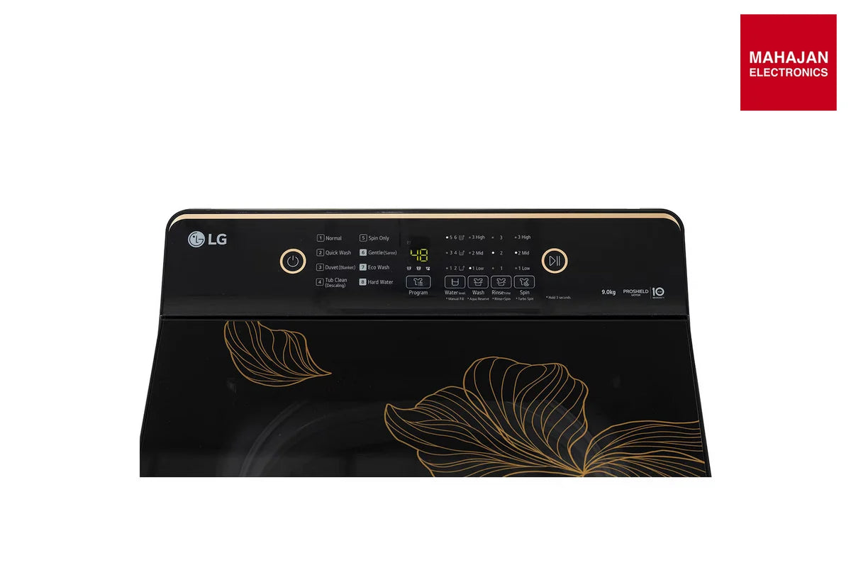 LG T90KMOB1S 9Kg Top Load Washing Machine, Hard Water Wash, Silver, 5 Star – Mahajan Electronics Online.