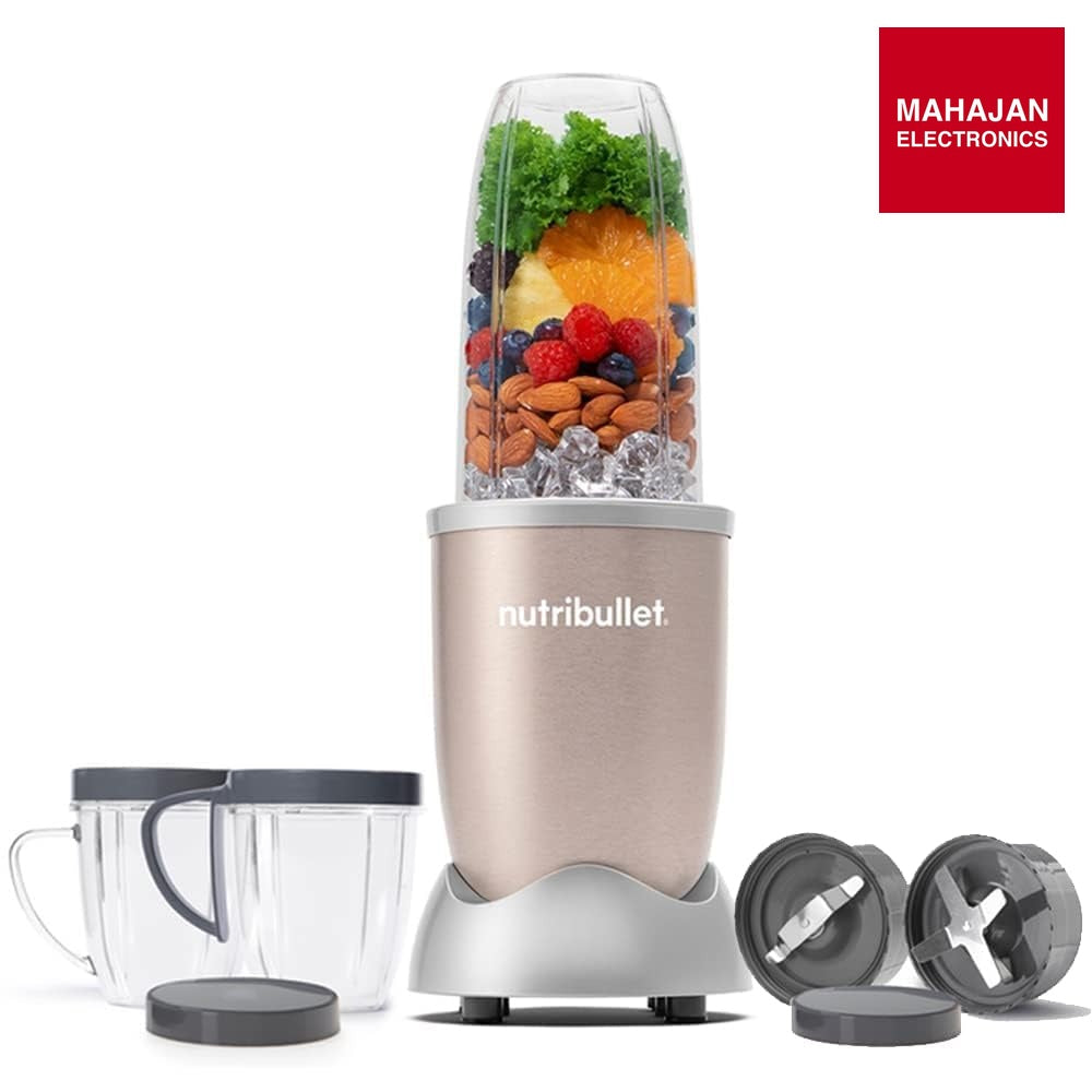 Nutribullet Pro 900W Champagne Gold, 12 Pcs Set, Mixer / Grinder / Smoothie Maker, "The Original ", Food – Mahajan Electronics Online.