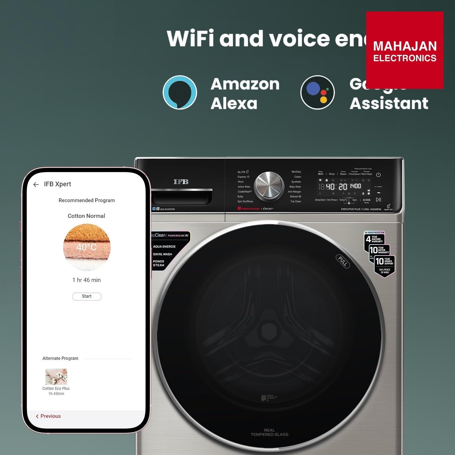 IFB EXECUTIVE PLUS VSG 1114 11 Kg 5 Star, DeepClean®, AI DOS, WiFi, Fully Automatic Front Load Washing – Mahajan Electronics Online.