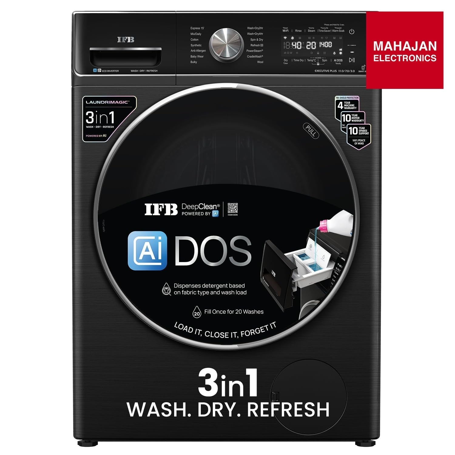 IFB WDR Executive Plus ZBG 11/7/3 kg Fully Automatic Washer Dryer Refresher with Steam Refresh, AI DOS, 100% – Mahajan Electronics Online.