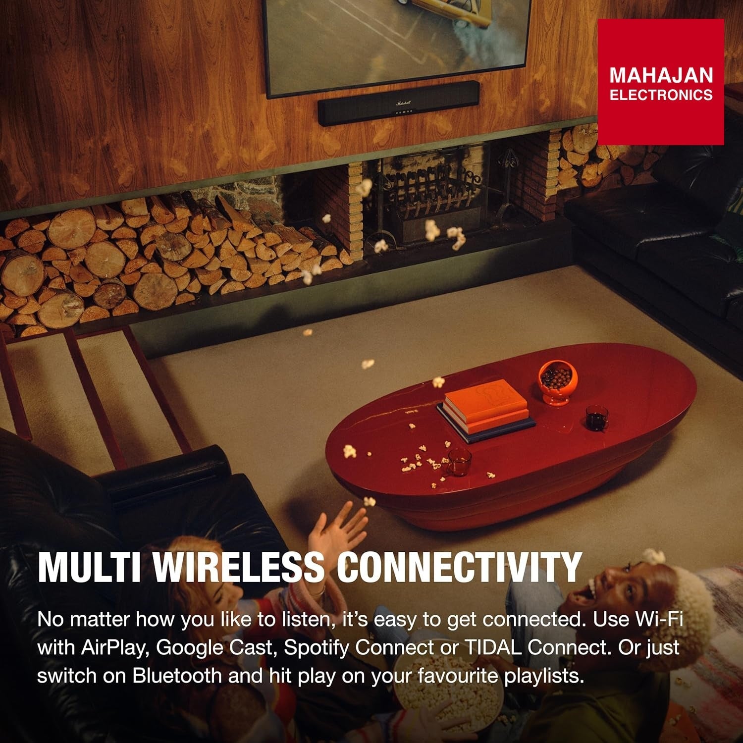 Marshall Heston 60 soundbar with Dolby Atmos & DTS:X, Wired & Wireless Subwoofer Connectivity – Dual HDMI – Mahajan Electronics Online.