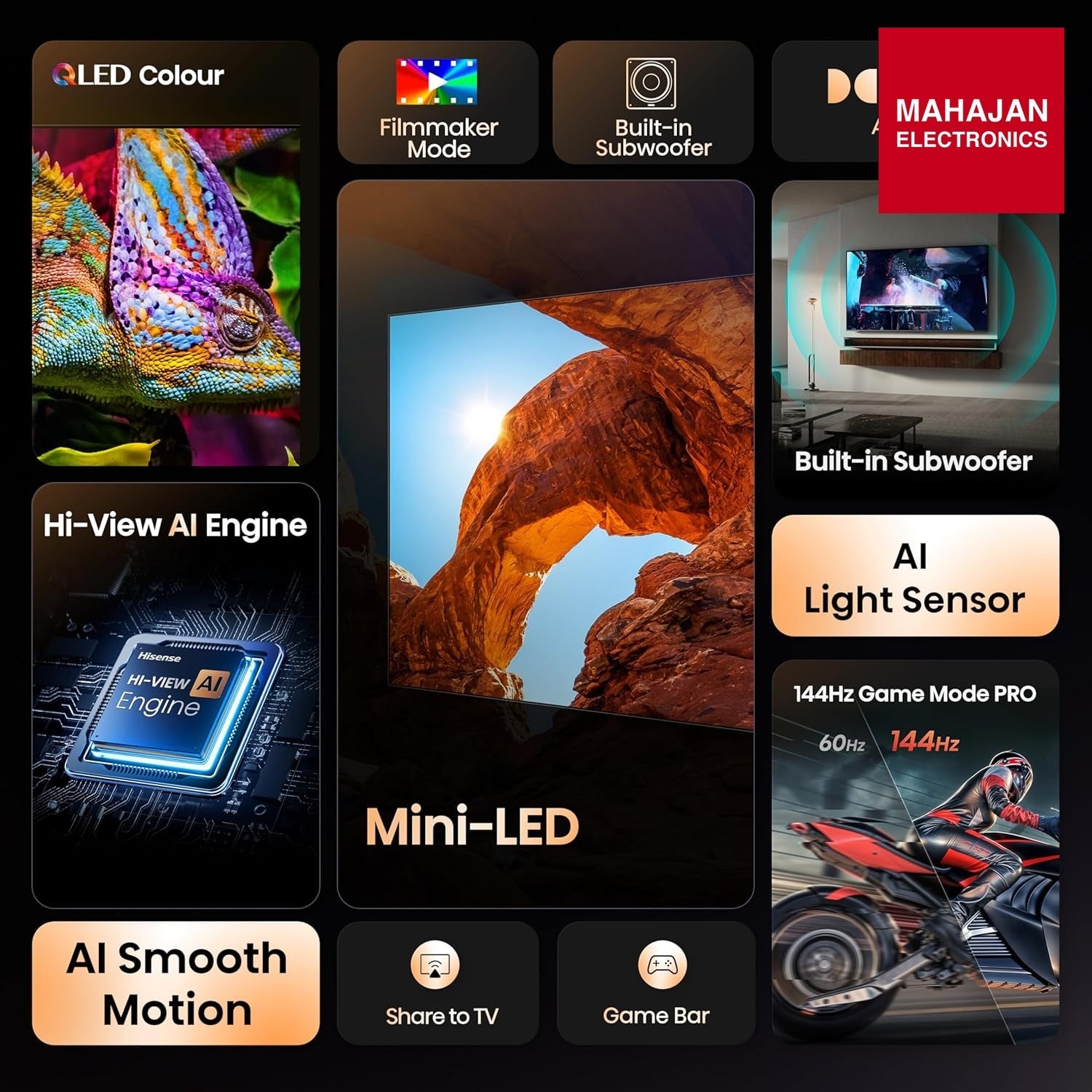 Hisense 75U7Q 189 cm (75 inches) U7Q Series 4K Ultra HD Smart QLED Mini LED TV – Mahajan Electronics Online.