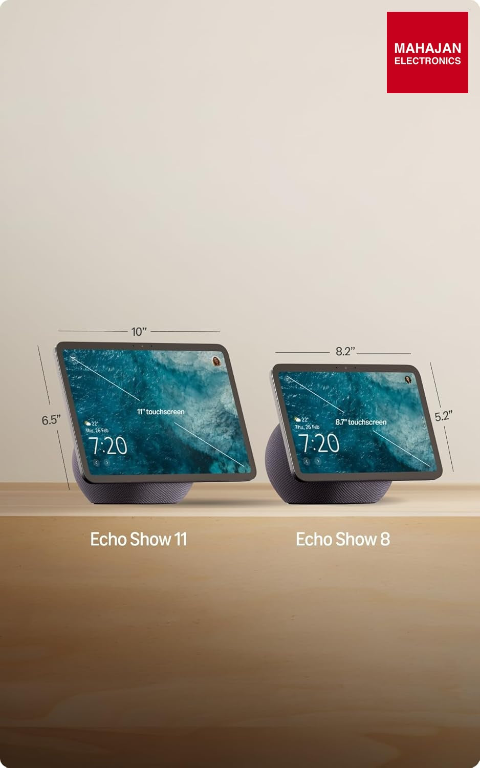 Amazon Echo Show 8 (newest model), vibrant 8.7" HD display with spatial audio & Alexa, new sleek design ā Mahajan Electronics Online.