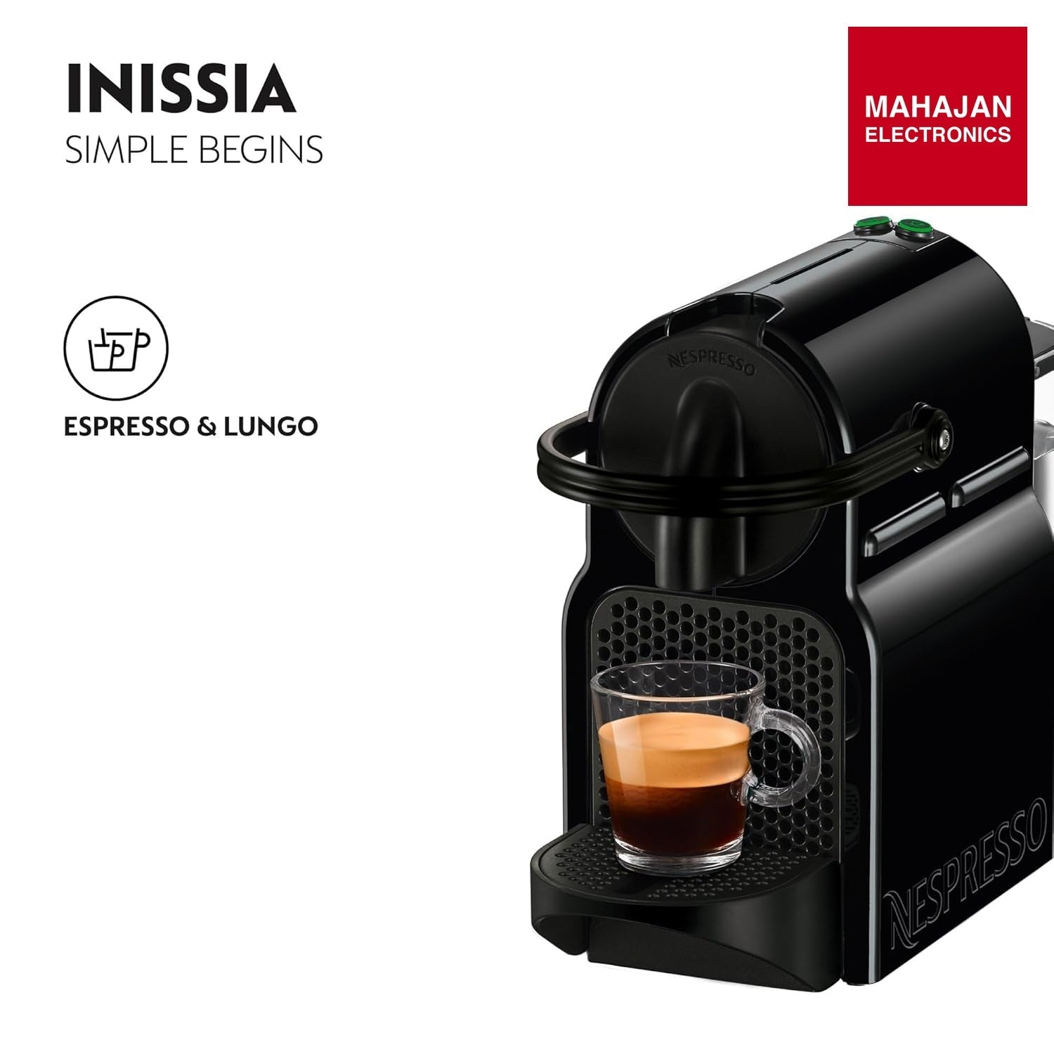 De’Longhi Nespresso Inissia EN 80.B Espresso Coffee Machine (19 Bar, Black) MAHAJAN ELECTRONICS – Mahajan Electronics Online.