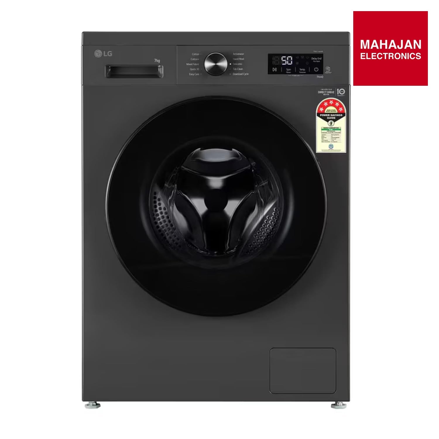 LG FHB1207Z4M 7 Kg 5 Star Inverter Direct Drive Fully Automatic Front Load Washing Machine ( Middle Black) Mahajan Electronics Online