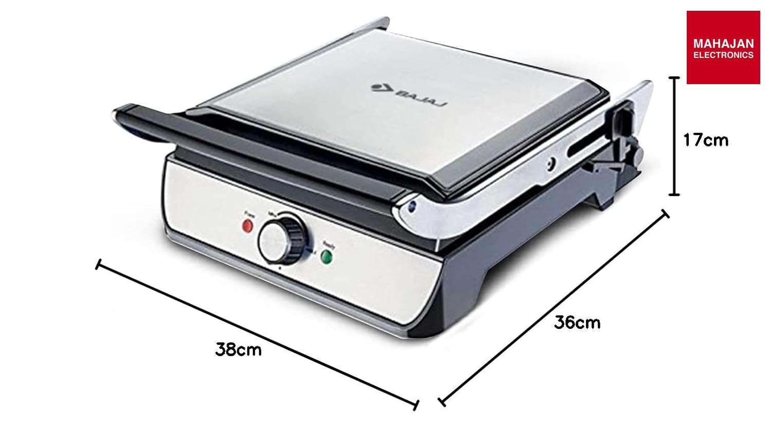 Bajaj Majesty Grill Ultra 2000W 4-Slice Grill Sandwich Maker | 180° Open Grill | Adjustable Hinge & – Mahajan Electronics Online.