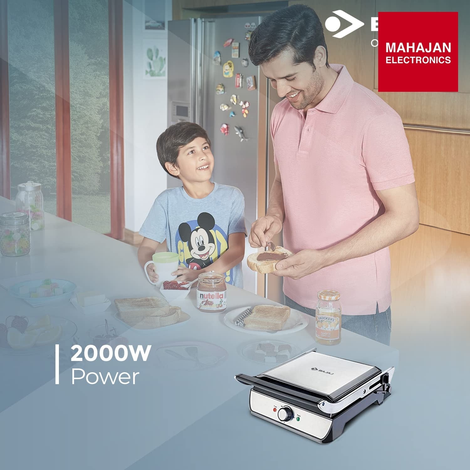 Bajaj Majesty Grill Ultra 2000W 4-Slice Grill Sandwich Maker | 180° Open Grill | Adjustable Hinge & – Mahajan Electronics Online.