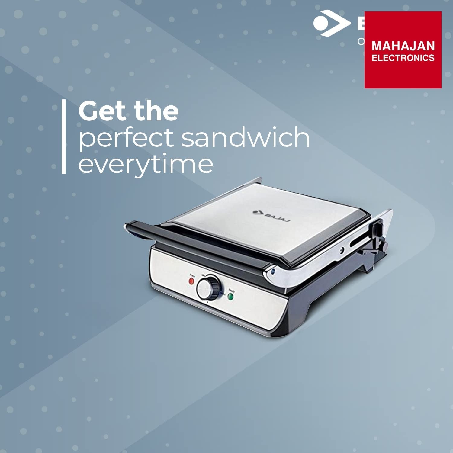 Bajaj Majesty Grill Ultra 2000W 4-Slice Grill Sandwich Maker | 180° Open Grill | Adjustable Hinge & – Mahajan Electronics Online.