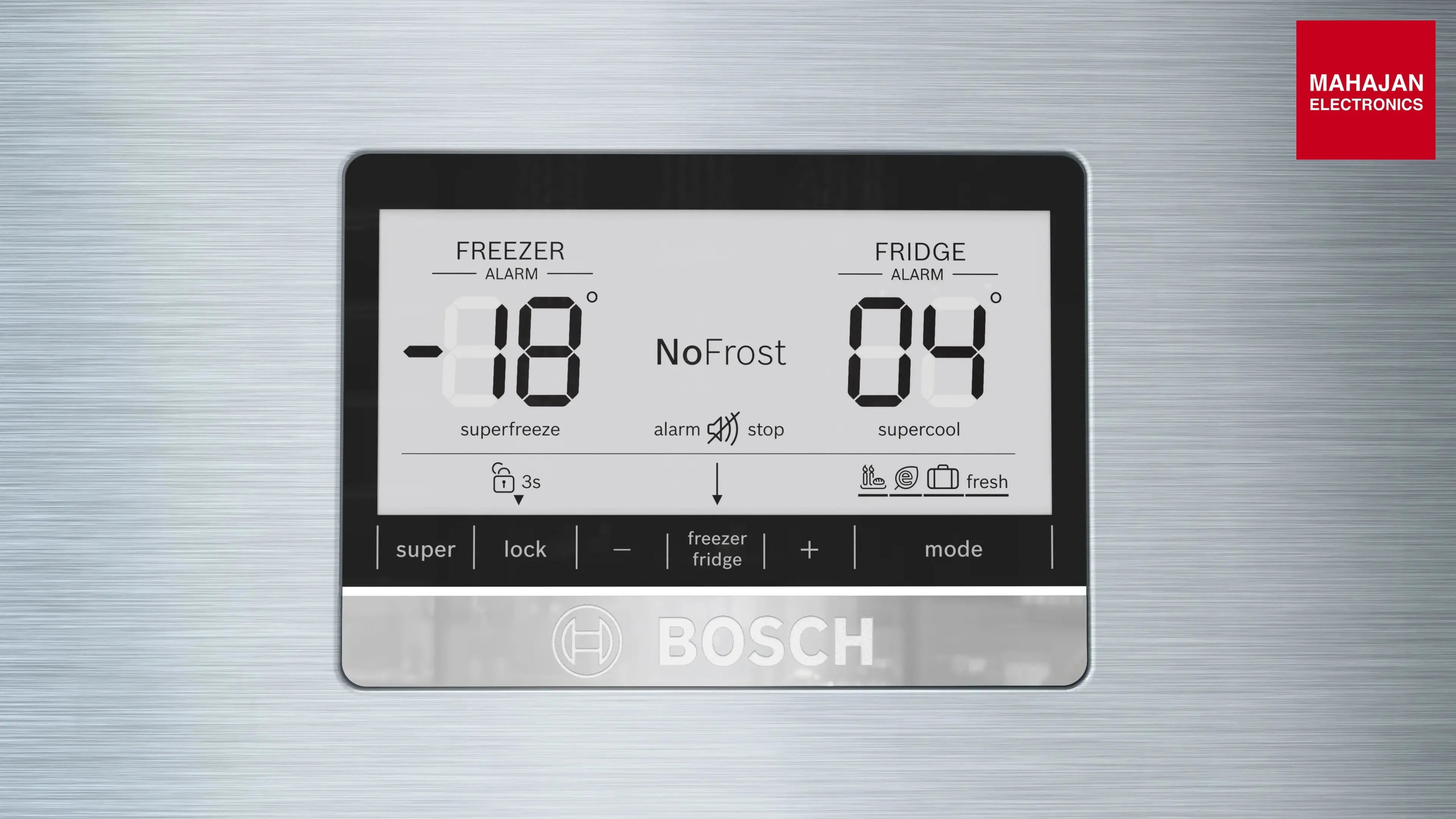 Bosch KDN76AID0I 542 LSeries 6 free-standing fridge-freezer with freezer at top 186 x 75 cm Stainless steel โ Mahajan Electronics Online.