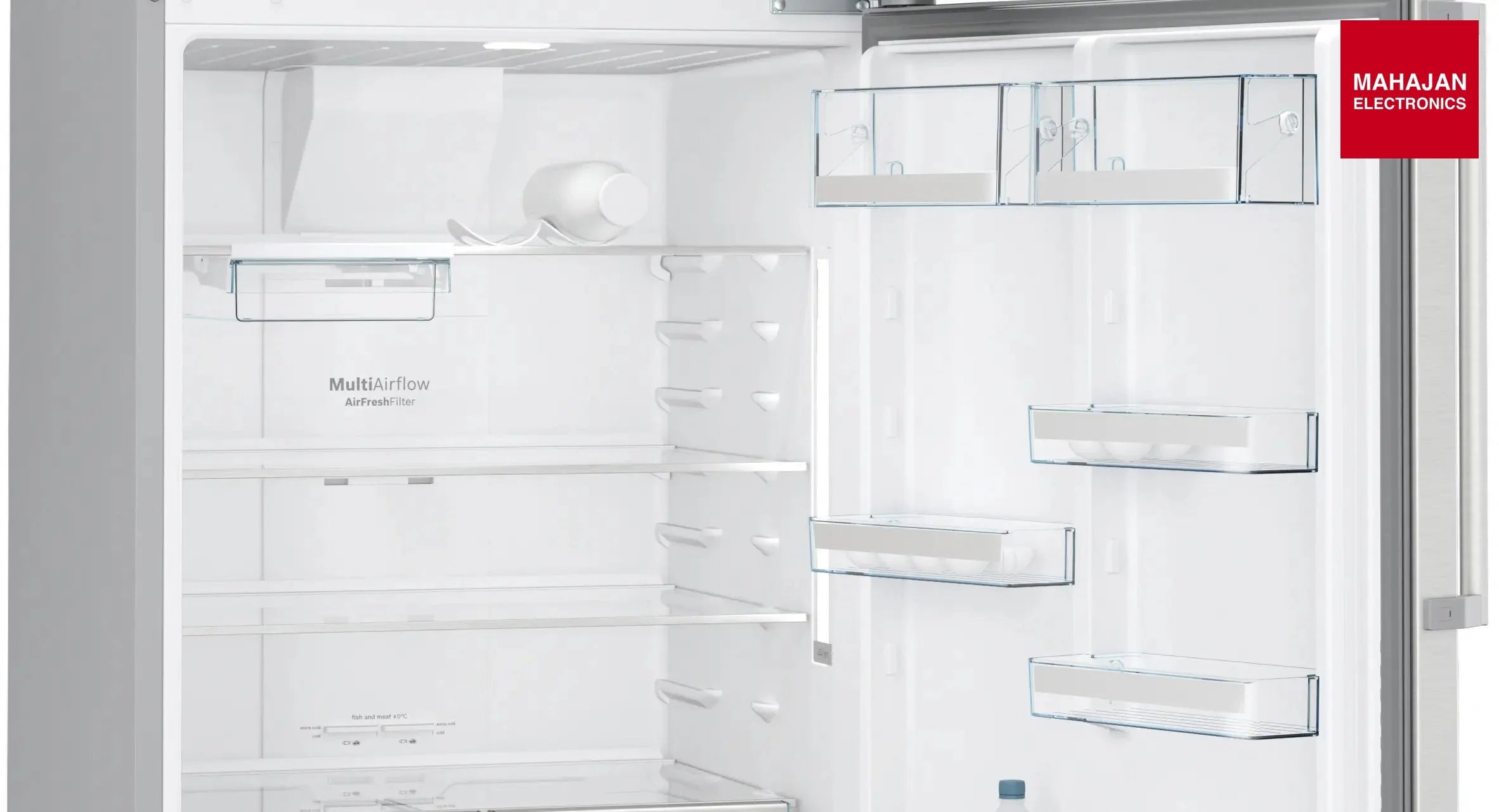 Bosch KDN76AID0I 542 LSeries 6 free-standing fridge-freezer with freezer at top 186 x 75 cm Stainless steel โ Mahajan Electronics Online.