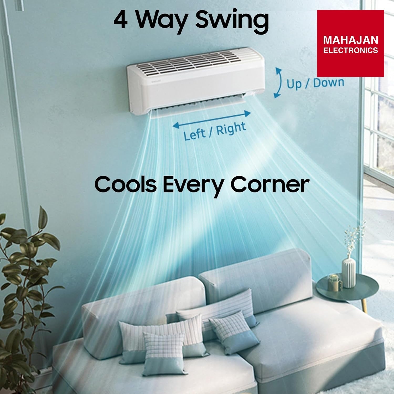 Samsung AR50H24D1XHNNA 2 Ton 3 Star Bespoke AI Inverter Smart Split AC (2026 Model, WiFi, Energy Saving, Voice Control, Powerful Cooling, Copper, Digital Inverter, 4 Way swing, 5 Step Convertible) Mahajan Electronics Online