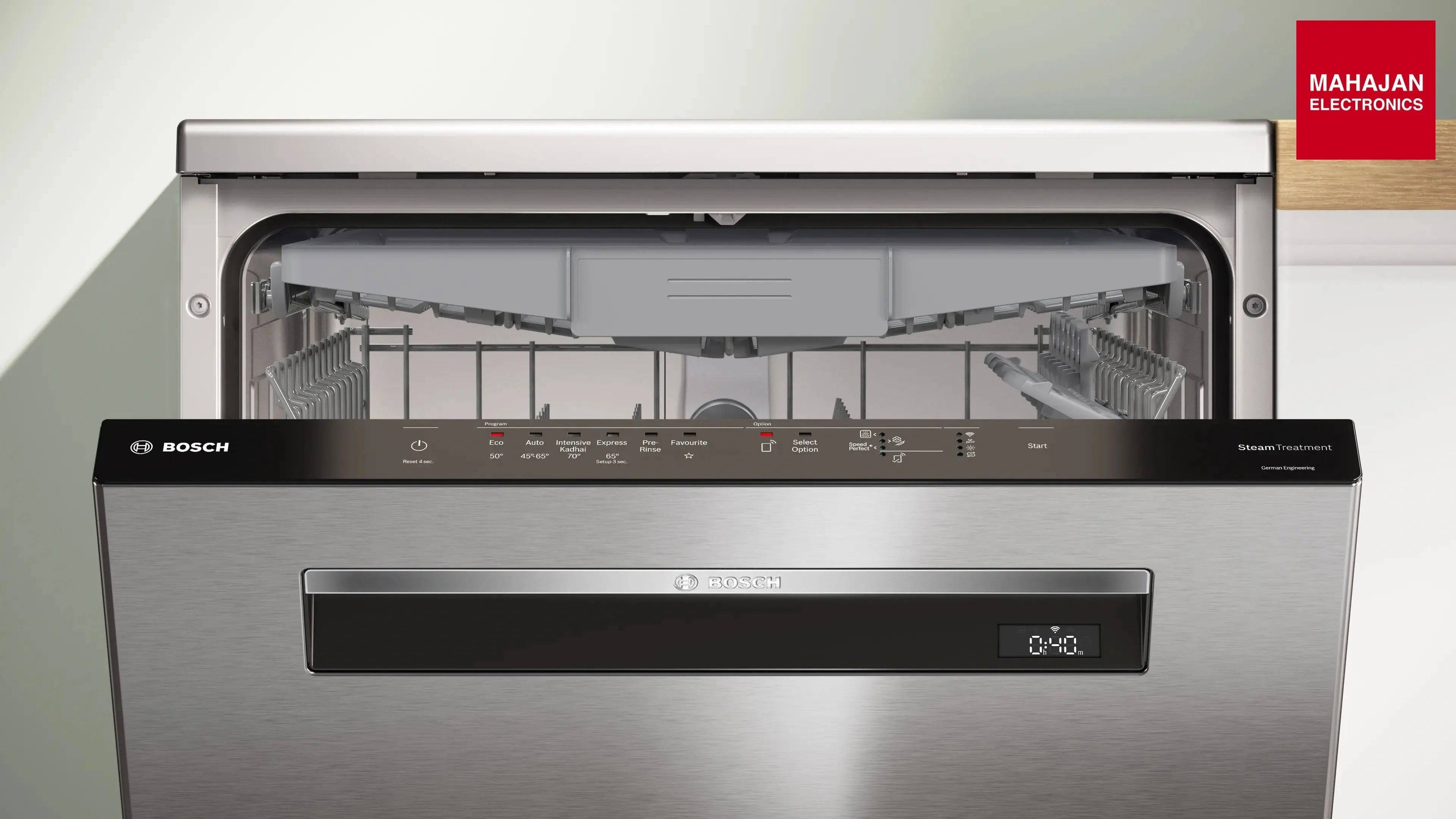 Bosch SMP6HMI00I Series 6 Bosch free-standing dishwasher 60 cm Brushed steel anti-fingerprint β Mahajan Electronics Online.