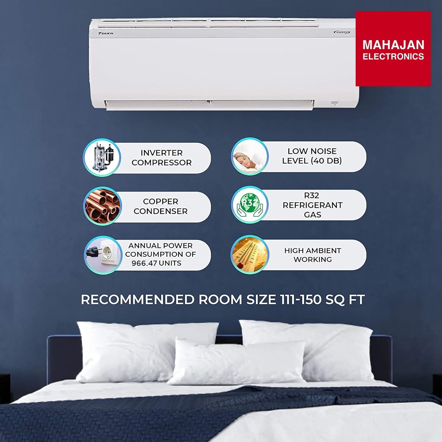 Daikin ATKM50XV16MKA 1.5 Ton 5 Star Inverter Split AC | Dew Clean | Titanium Filter | R32 | Coanda Airflow – Mahajan Electronics Online.