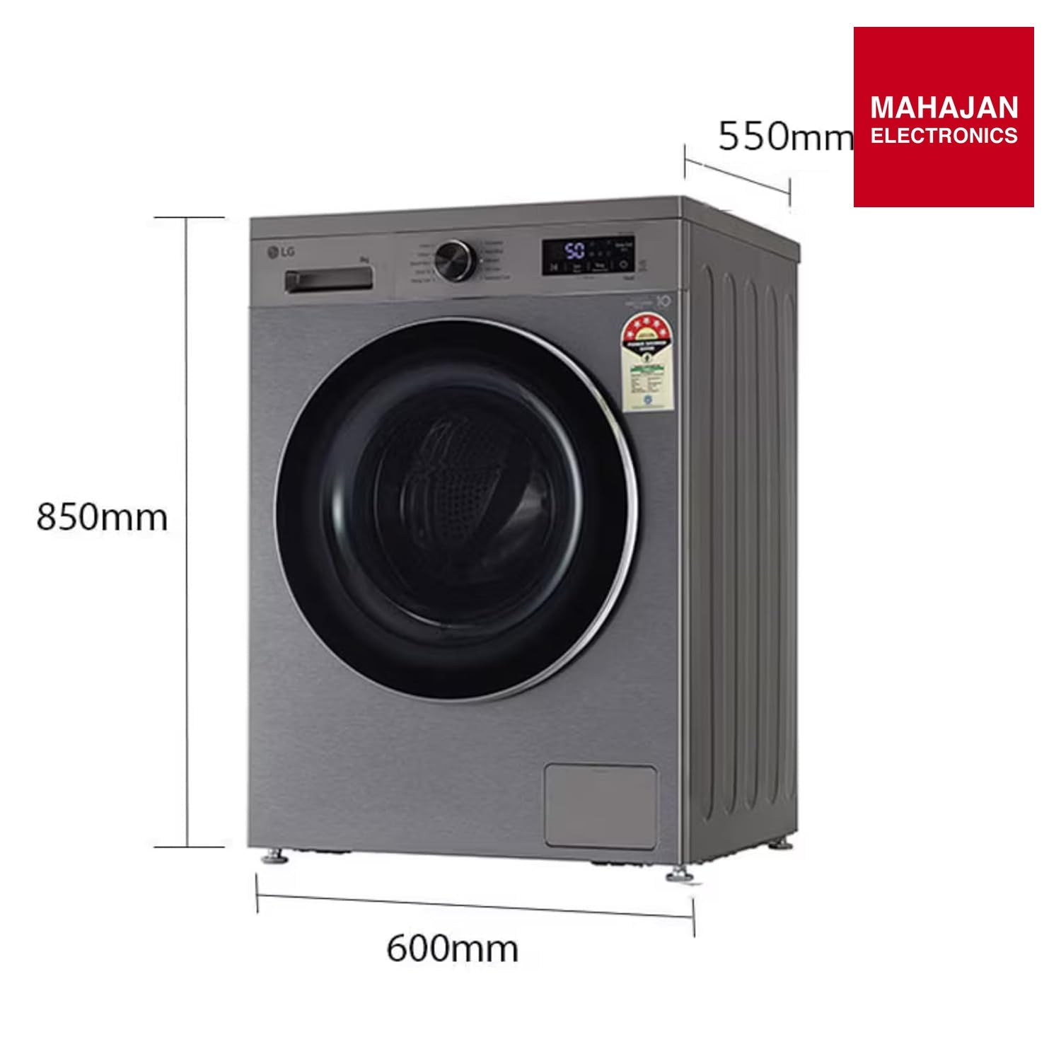 LG FHB1208Z4P 8 Kg 5 Star Inverter Direct Drive Front Load Washing Machine ( Platinum Silver – Mahajan Electronics Online.