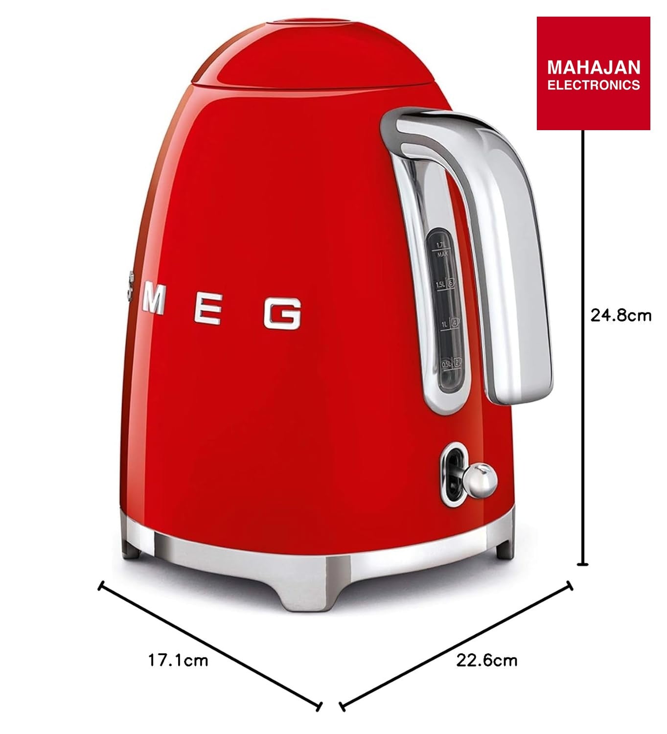 Smeg KLF03RDEU Electric Kettle 2400w 50's Style Aesthetic Red – Mahajan Electronics Online.