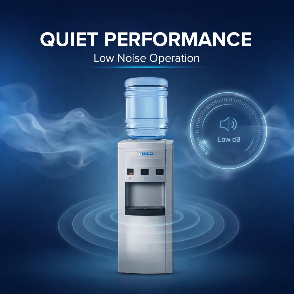 Blue Star BWD3FMRGA-G Water Dispenser with Refrigerator | Hot, Cold & Normal Water | 15L Cooling Cabinet | Floor Standing Water Cooler | GreOnline Mahajan Electronics