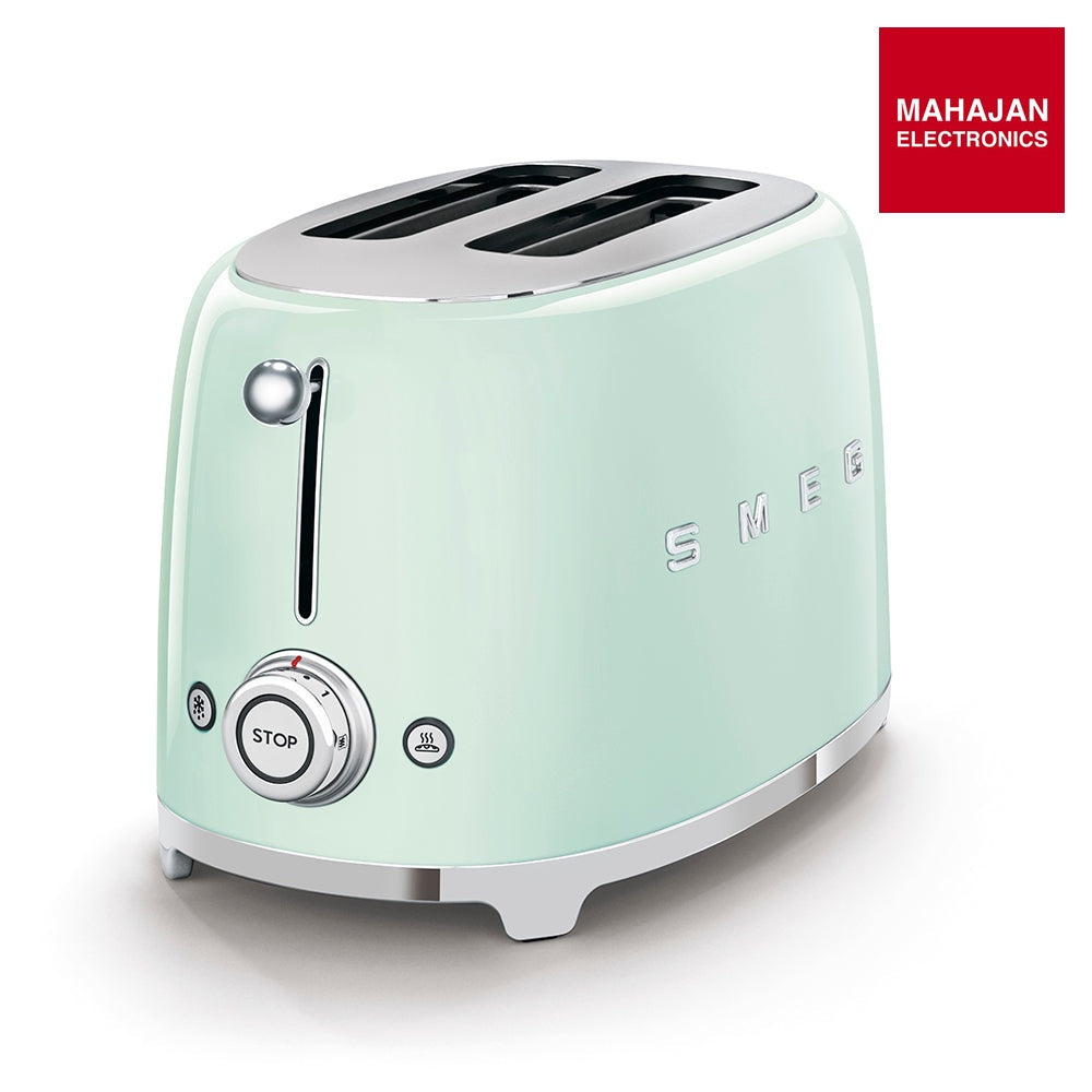 SMEG TSF01PGEU 2 slice Toaster Pastel Green, Glossy 50's Style Aesthetic – Mahajan Electronics Online.