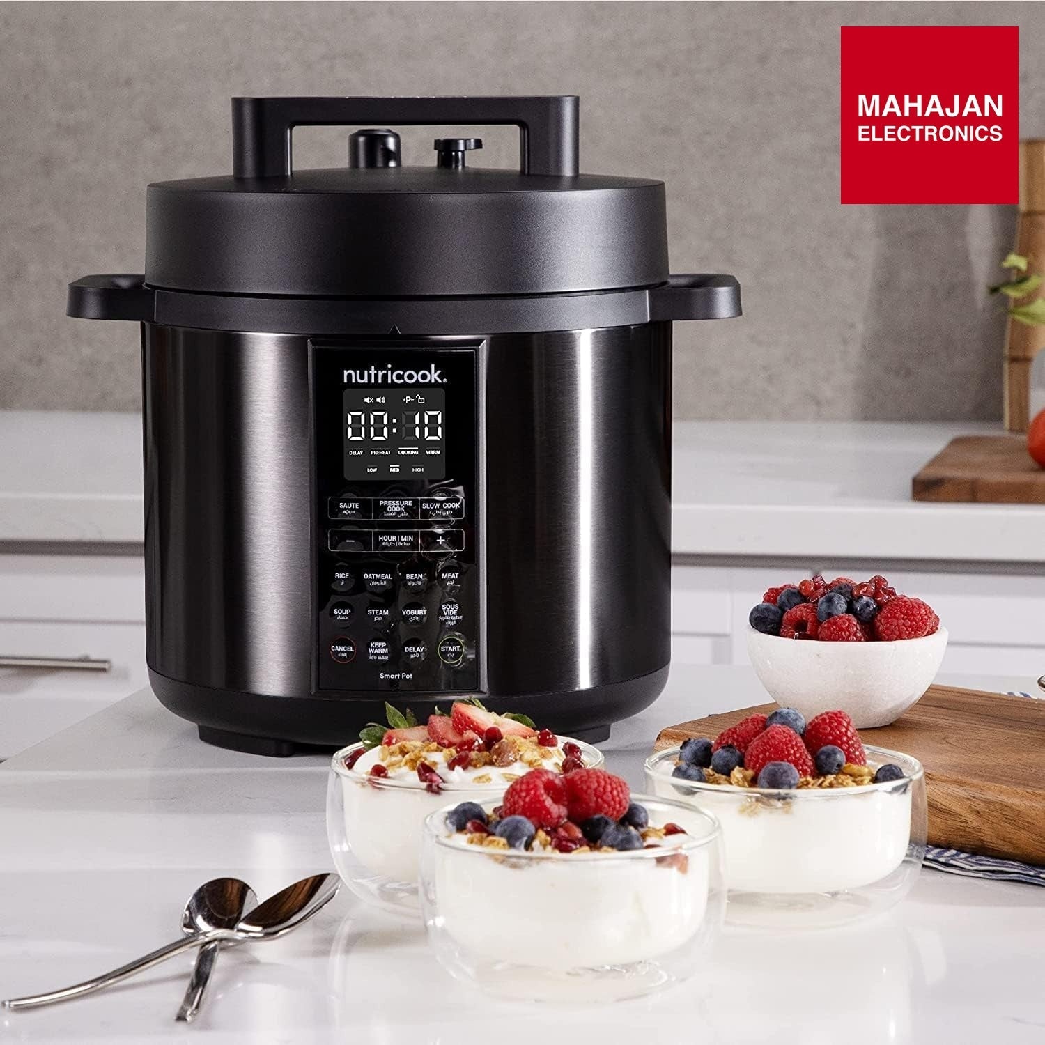 Nutricook SP208K Stainless Steel Smart Pot 2 (8 QT | 7.7 Litre), 1000W, 9 In 1 Instant Programmable Electric – Mahajan Electronics Online.
