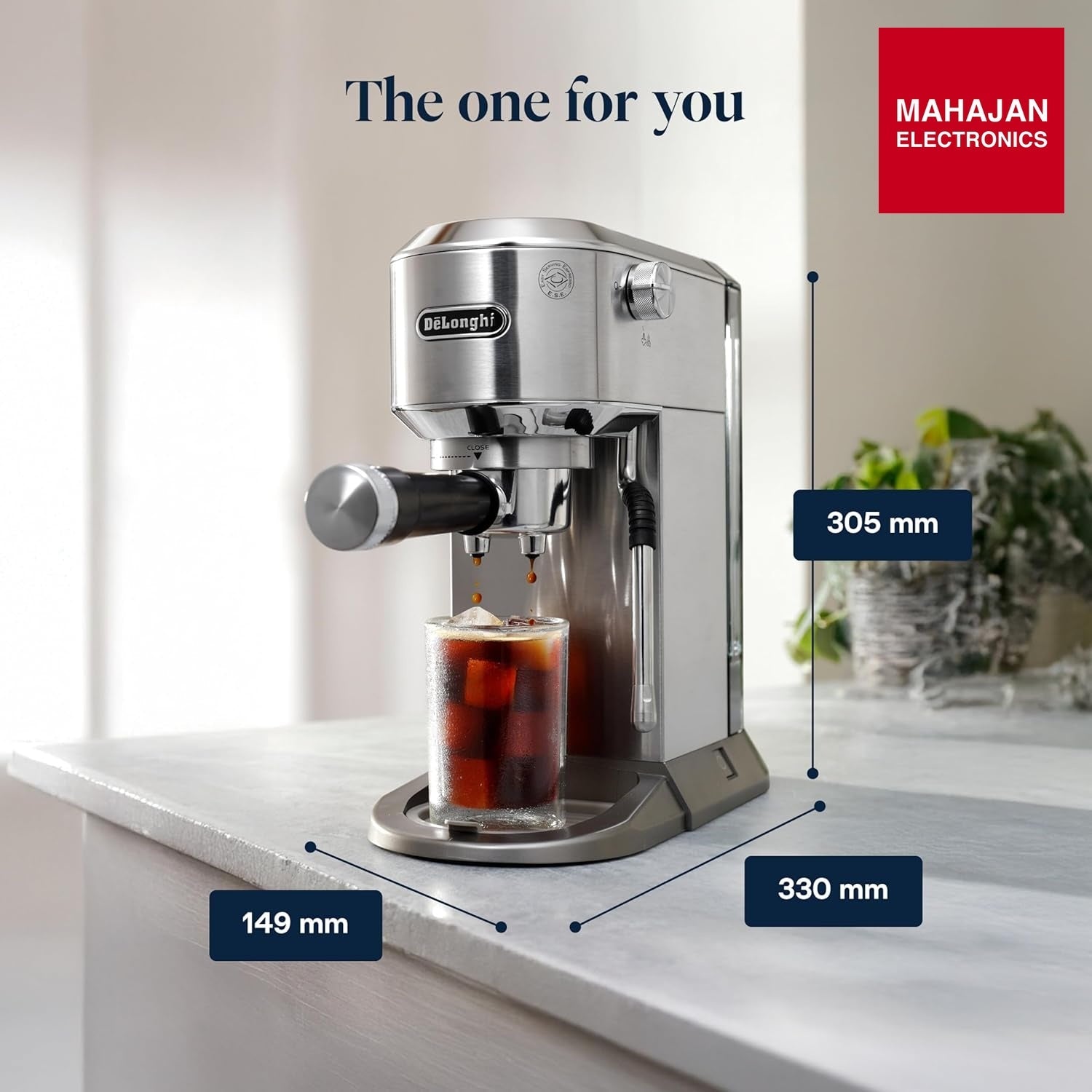 DeLonghi Dedica Duo EC890.M, Barista Coffee Machine with Pump, Espresso and Cold Brew, Manual Coffee Machine – Mahajan Electronics Online.