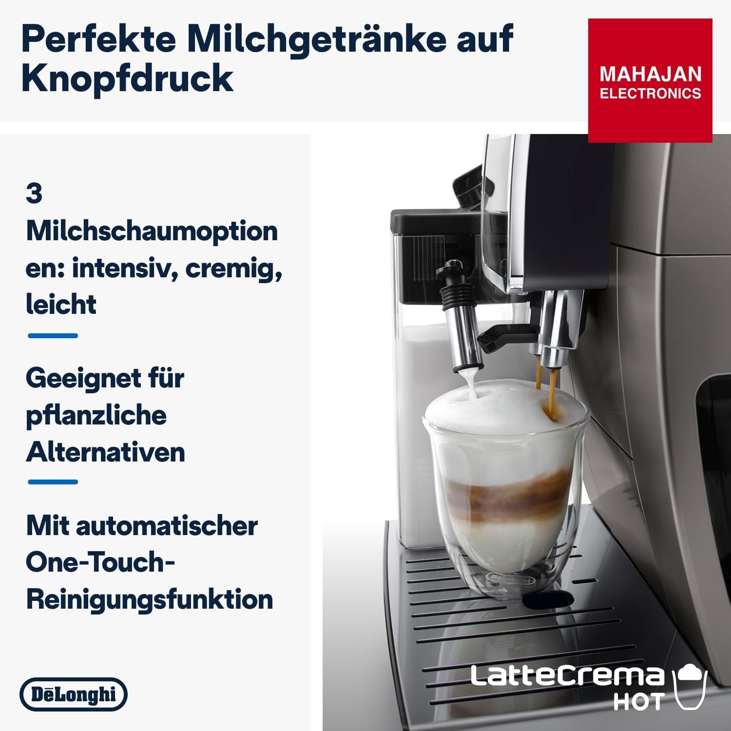 DeLonghi ECAM380.95.TB Dinamica Plus Fully Automatic Coffee Machine, Original Italian Brand, 24+ Hot & Cold – Mahajan Electronics Online.