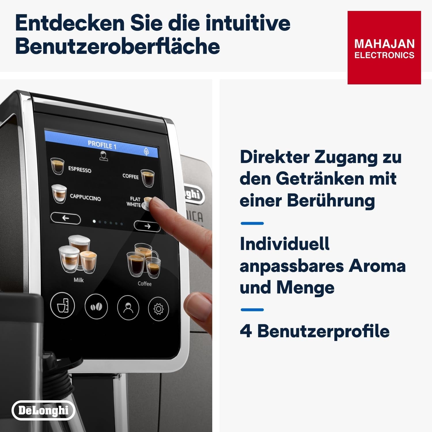 DeLonghi ECAM380.95.TB Dinamica Plus Fully Automatic Coffee Machine, Original Italian Brand, 24+ Hot & Cold – Mahajan Electronics Online.