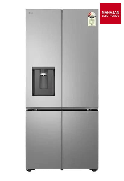 LG GV-F25FFLJB 604L French Door Refrigerator, Water Dispenser, Fresh Converter+, DoorCooling Prime Silver – Mahajan Electronics Online.