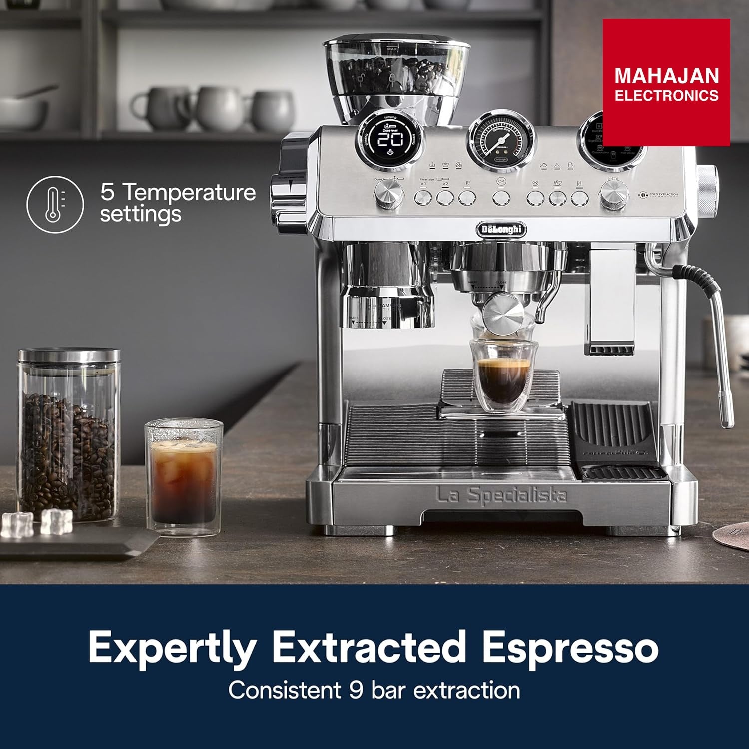 De'Longhi EC9885.M La Specialista Maestro Espresso Machine with Grinder, Auto & Manual Milk Frother – Mahajan Electronics Online.