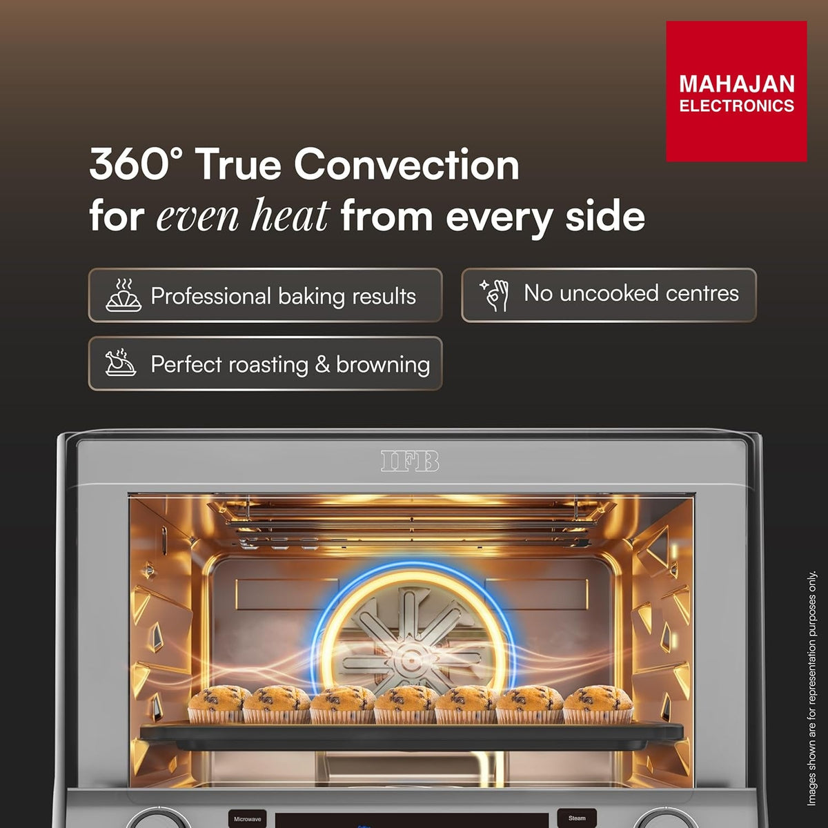 IFB 34FBBSC2 34L, 1000 W, FlatBed with Inverter Technology, 63 Autocook menus, PowerSteam, 6 Power levels, SelfClean, Steralise mode, LCD Display, Convection & Grill Microwave Oven (34FBBSC2, Metallic Grey) mahajan electronics onilne