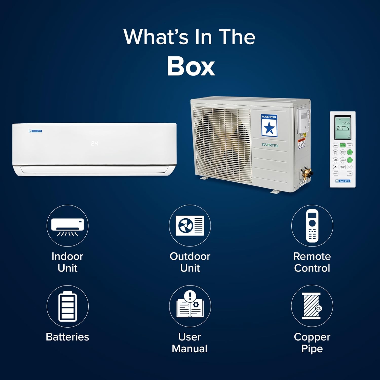 Blue Star IA322DXU 2 Ton 3 Star, New Star Rated, Smart Inverter Split AC (Copper,4-Way Swing, DigiQ Hepta Sensor, Blue Fins,Turbo Cool, Self Clean Technology ( White)-Online Mahajan Electronics