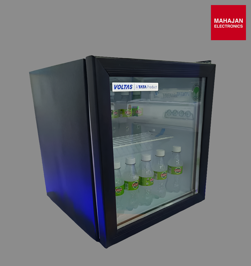 Voltas VC GT 50 Minibar Visi Cooler โ 50 Litres, Single Door, Black | Compact Mini Refrigerator with Optional Freezer | Ideal for Home, Office, and Hospitality Use Voltas
