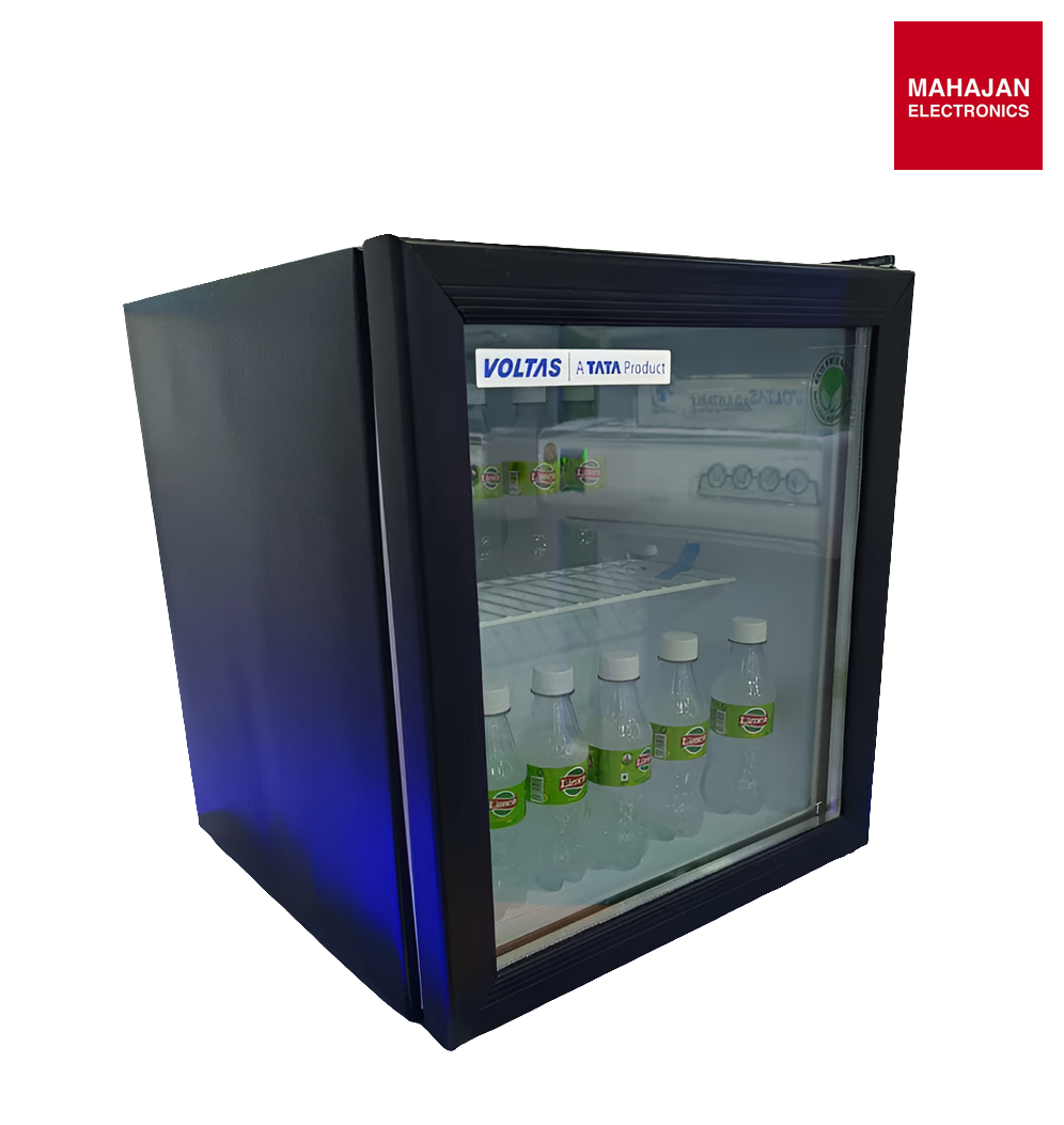 Voltas VC GT 50 Minibar Visi Cooler โ 50 Litres, Single Door, Black | Compact Mini Refrigerator with Optional Freezer | Ideal for Home, Office, and Hospitality Use Voltas