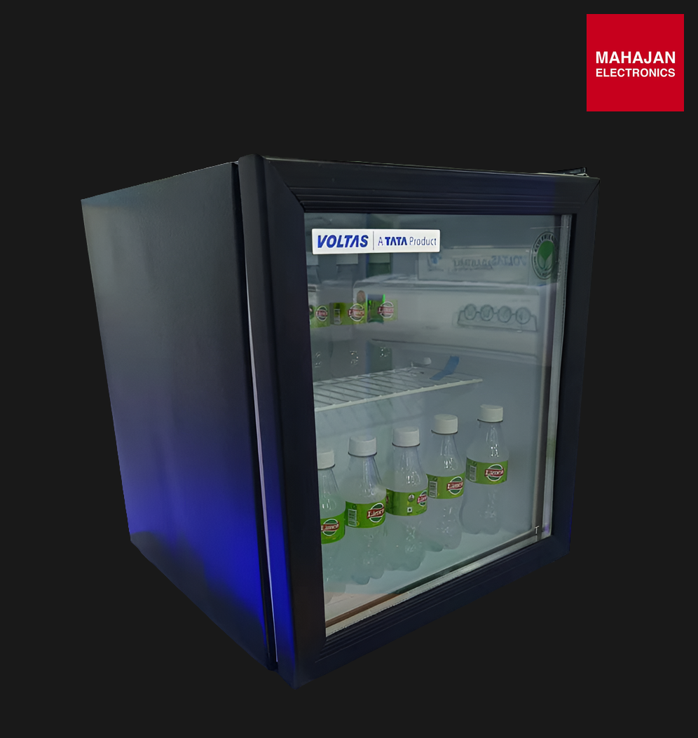 Voltas VC GT 50 Minibar Visi Cooler โ 50 Litres, Single Door, Black | Compact Mini Refrigerator with Optional Freezer | Ideal for Home, Office, and Hospitality Use Voltas