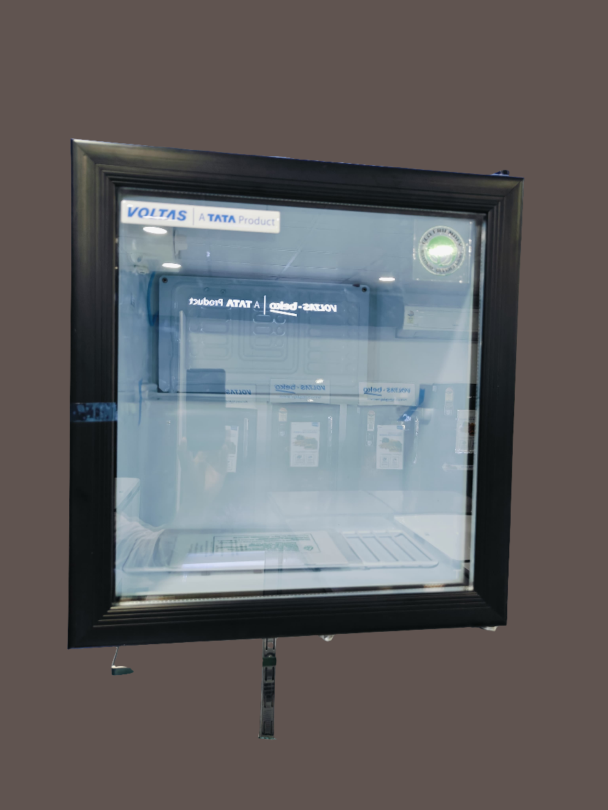 Voltas VC GT 50 Minibar Visi Cooler – 50 Litres, Single Door, Black | Compact Mini Refrigerator with Optional Freezer | Ideal for Home, Office, and Hospitality Use