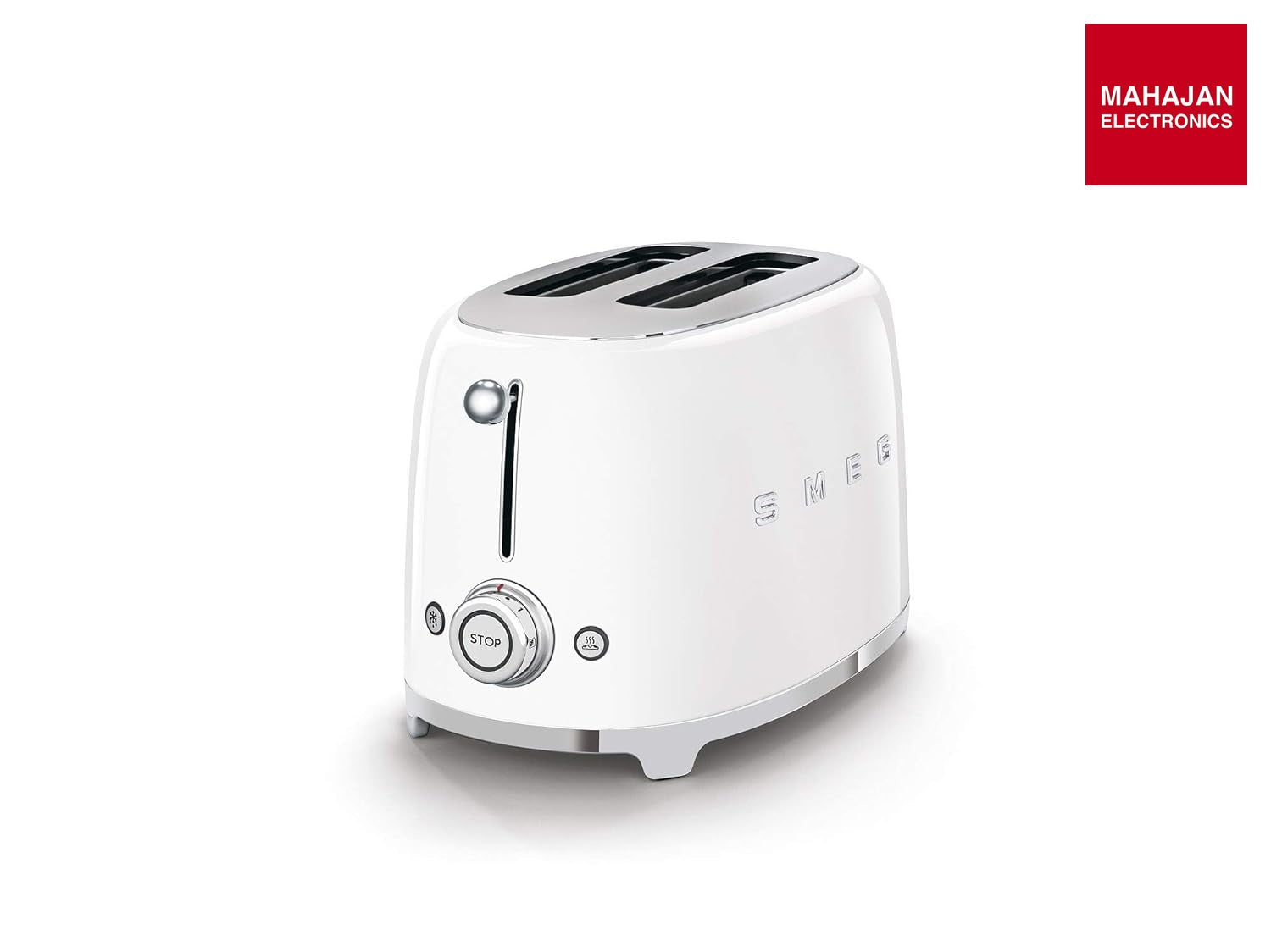 SMEG TSF01WHEU 2Slice Toaster White | 50’s Retro Style | 6 Browning Levels | Bagel, Defrost Reheat-Online – Mahajan Electronics Online.