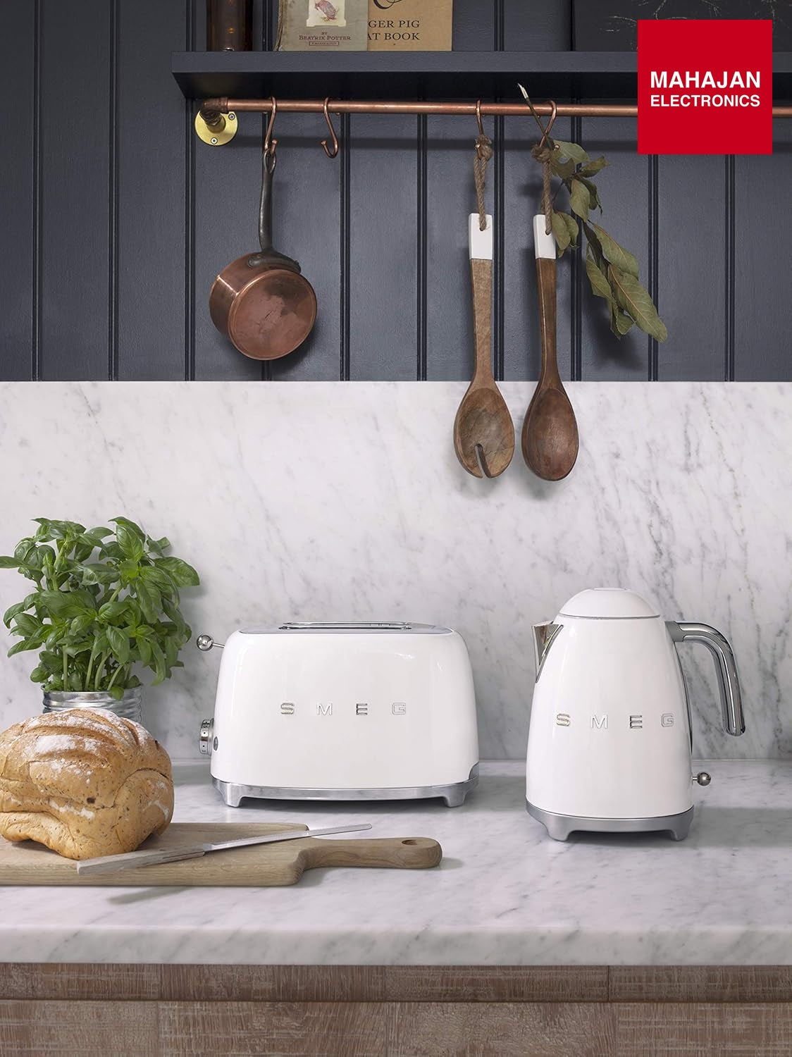 SMEG TSF01WHEU 2Slice Toaster White | 50’s Retro Style | 6 Browning Levels | Bagel, Defrost Reheat-Online – Mahajan Electronics Online.