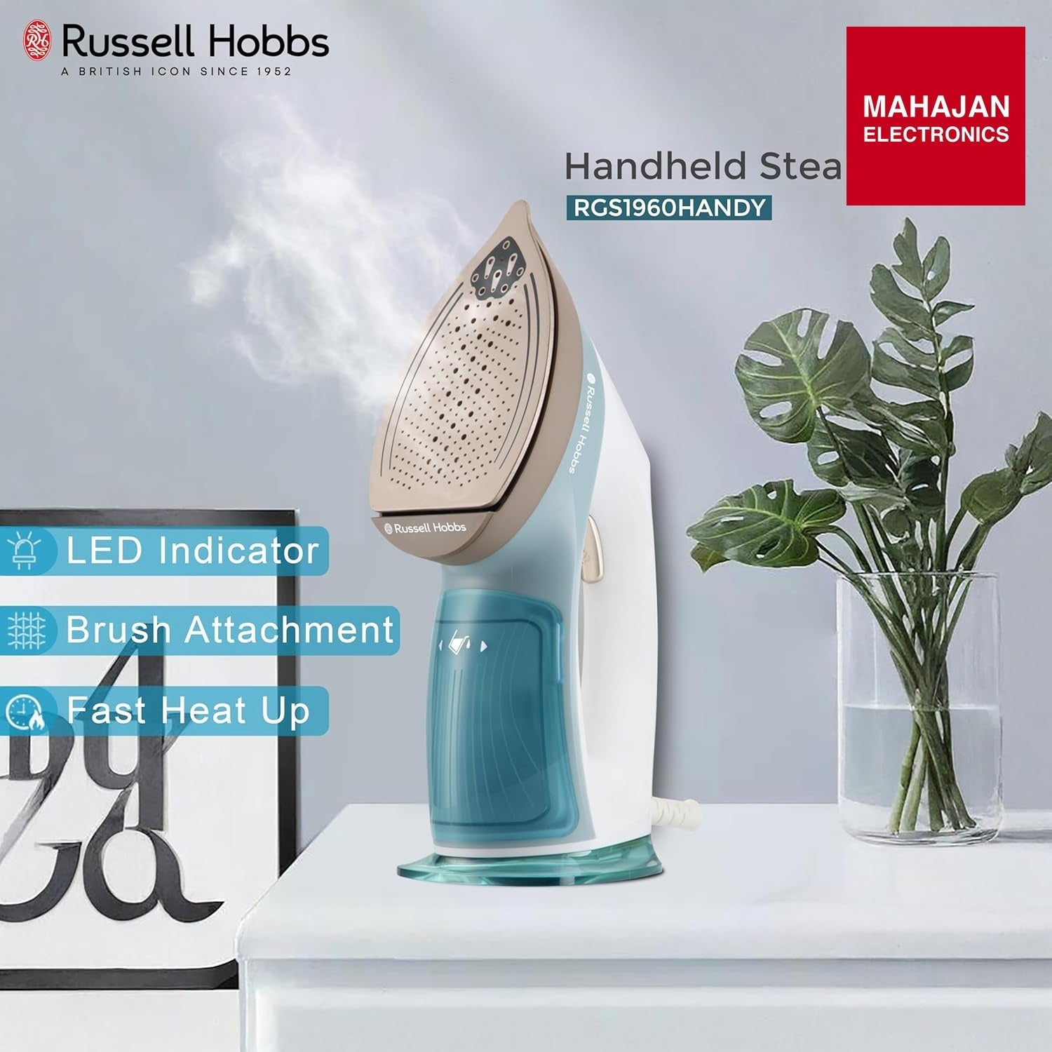 Russell Hobbs 1960W Handheld Garment Steamer RGS1960HANDY | Constant Powerful Steam Flow Vertical & – Mahajan Electronics Online.
