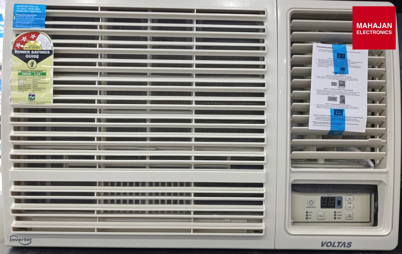 Voltas 183INV CRYSTAL, White 1.5 ton 3 Star Inverter Window AC (Copper, 2-in-1 Cooling Modes, Anti-Dust โ Mahajan Electronics Online.